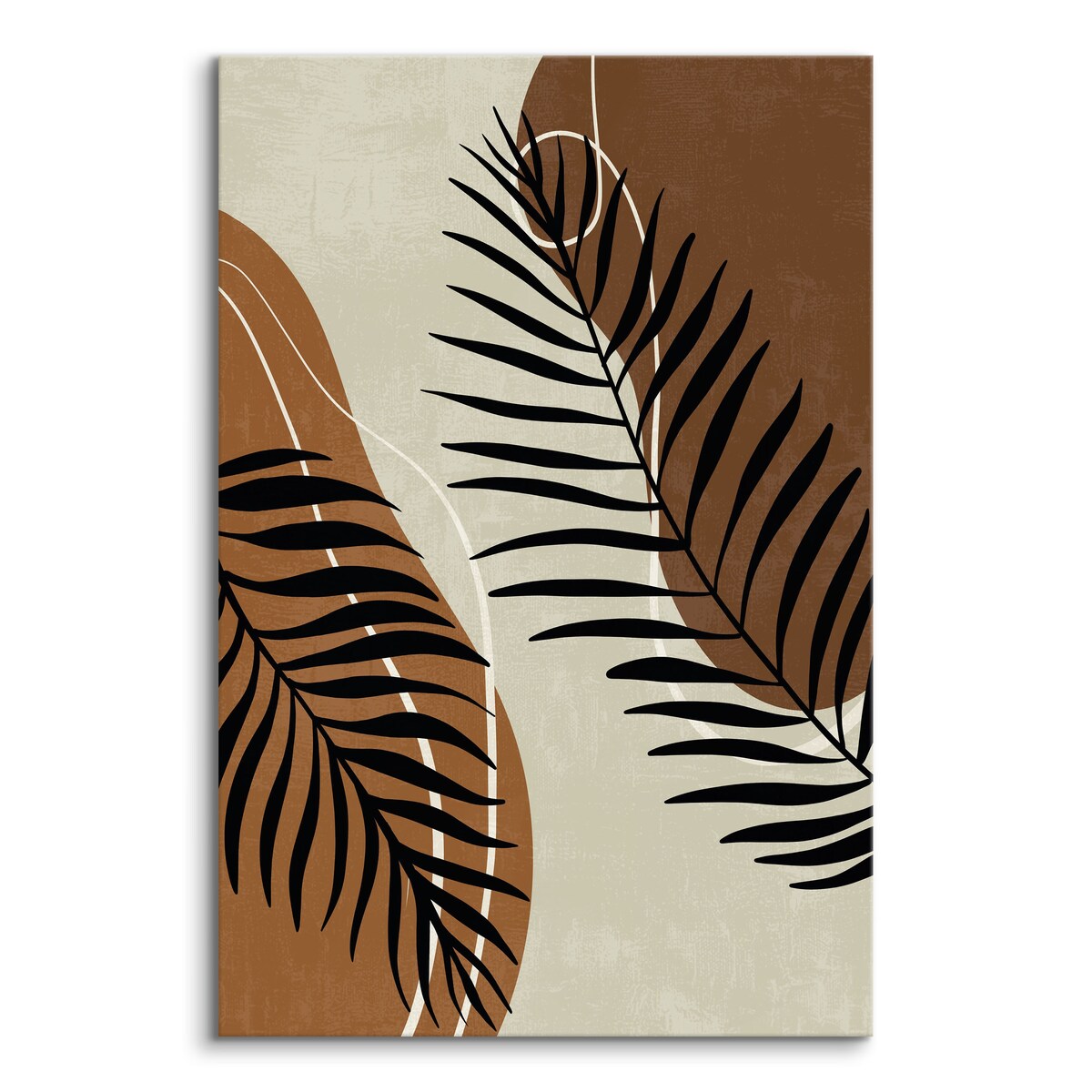 OBRAZ DO SALONU LIŚCIE PALMOWE STYL BOHO NATURA ABSTRAKCJA 80x120cm