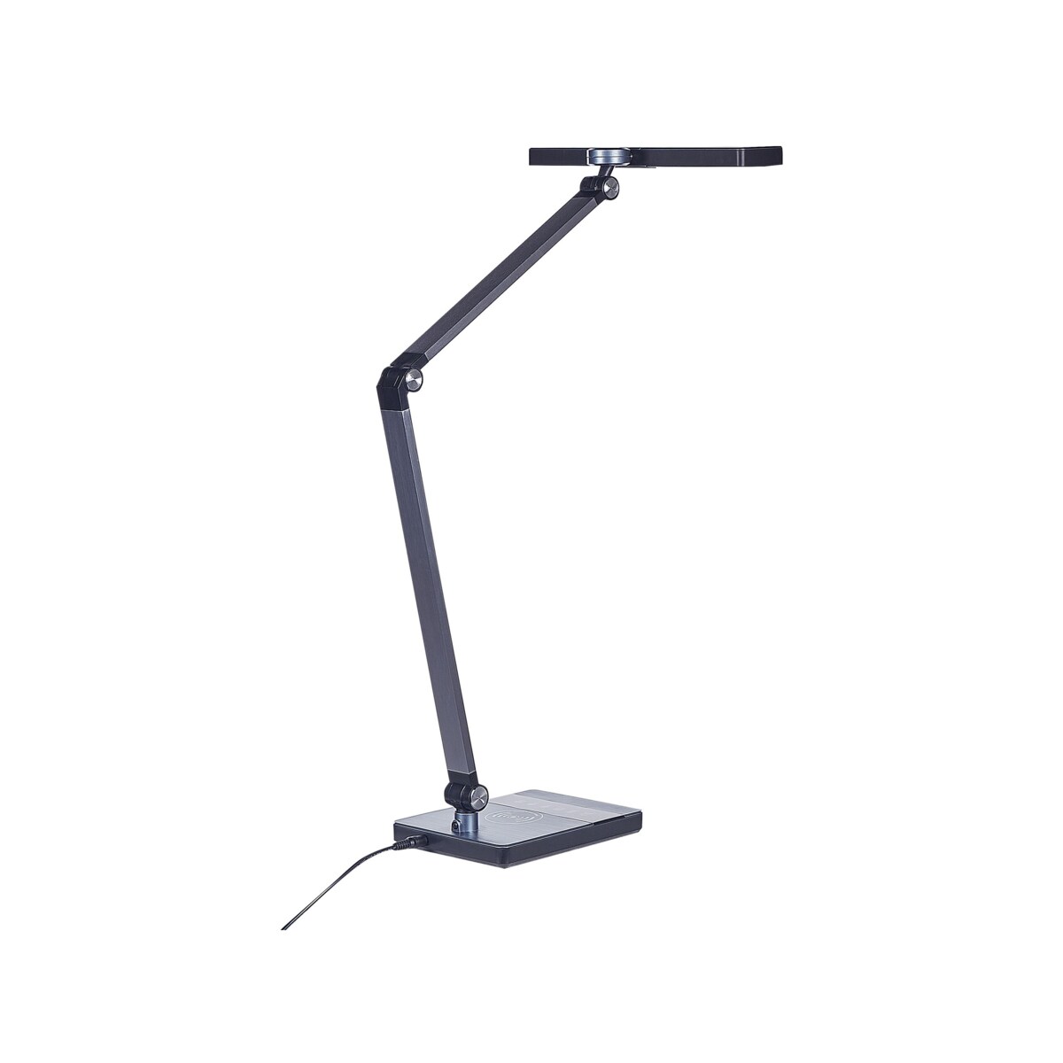 Lampa biurkowa LED metalowa z ładowarką indukcyjną czarna LACERTA
