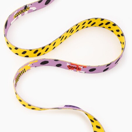 Smycz miejska dla psa lub kota "Pieski floreski" - Szerokość taśmy: 15mm, Rozmiar: L oraz Rodzaj: Mini karabinek