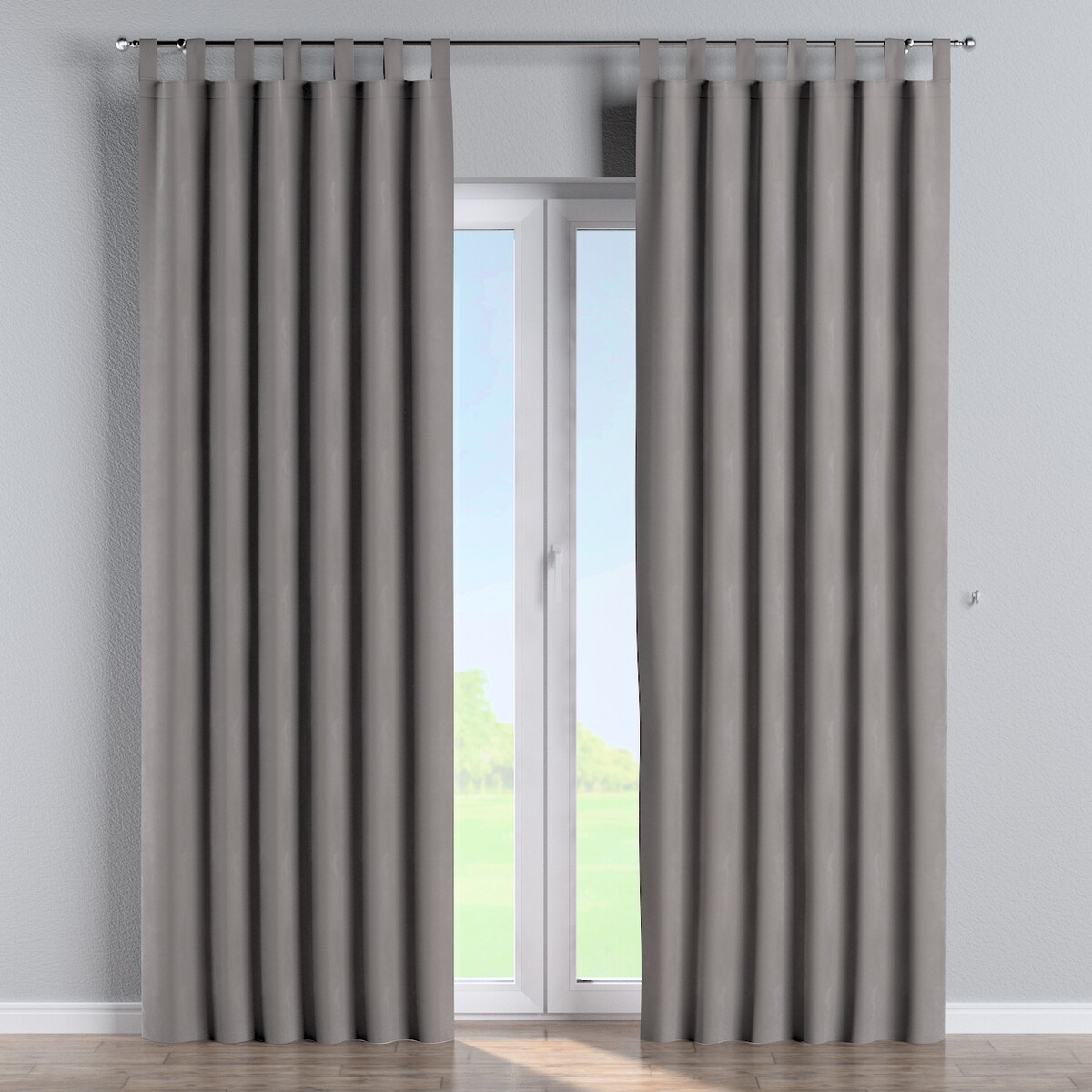 Zasłona na szelkach 1 szt. 130x260 gołębi szary