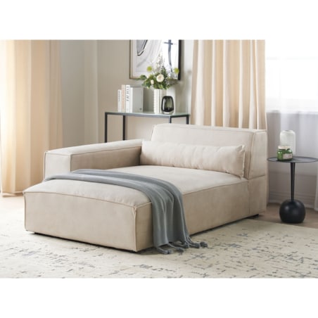 Szezlong welurowy prawostronny beżowy HELLNAR