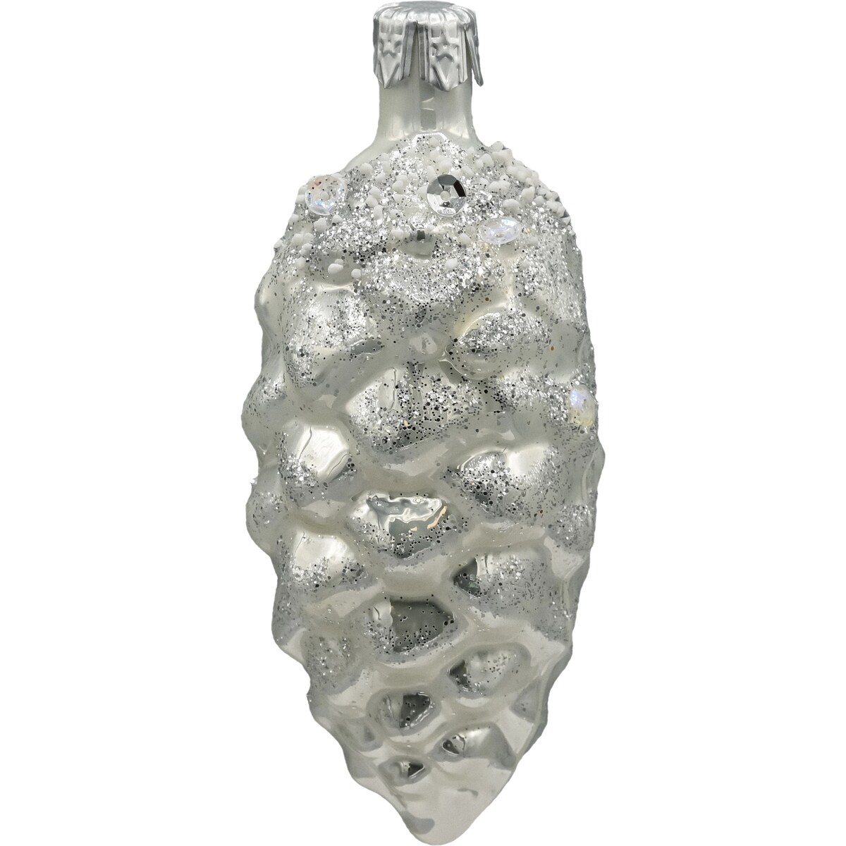 Bombka choinkowa: Szyszka srebrna: mała