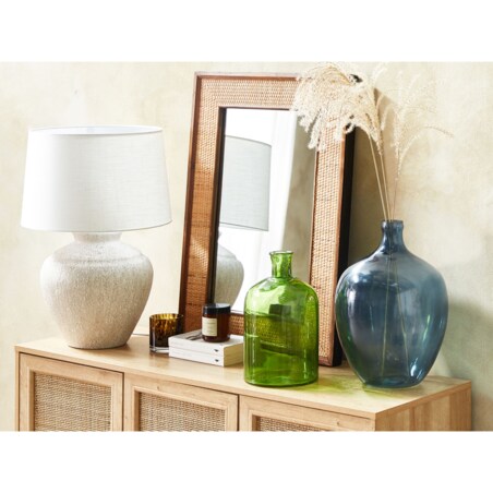 Wazon na kwiaty szklany 39 cm niebieski ROTI