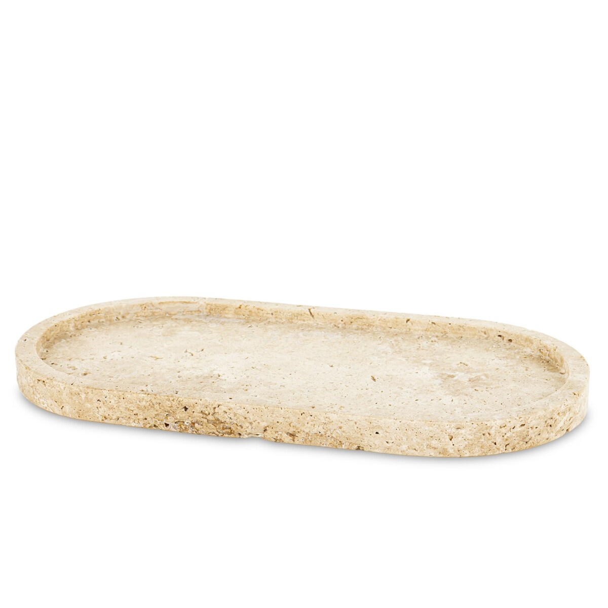 Taca dekoracyjna owalna trawertynowa 30x15x2 cm