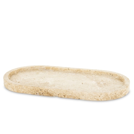 Taca dekoracyjna owalna trawertynowa 30x15x2 cm