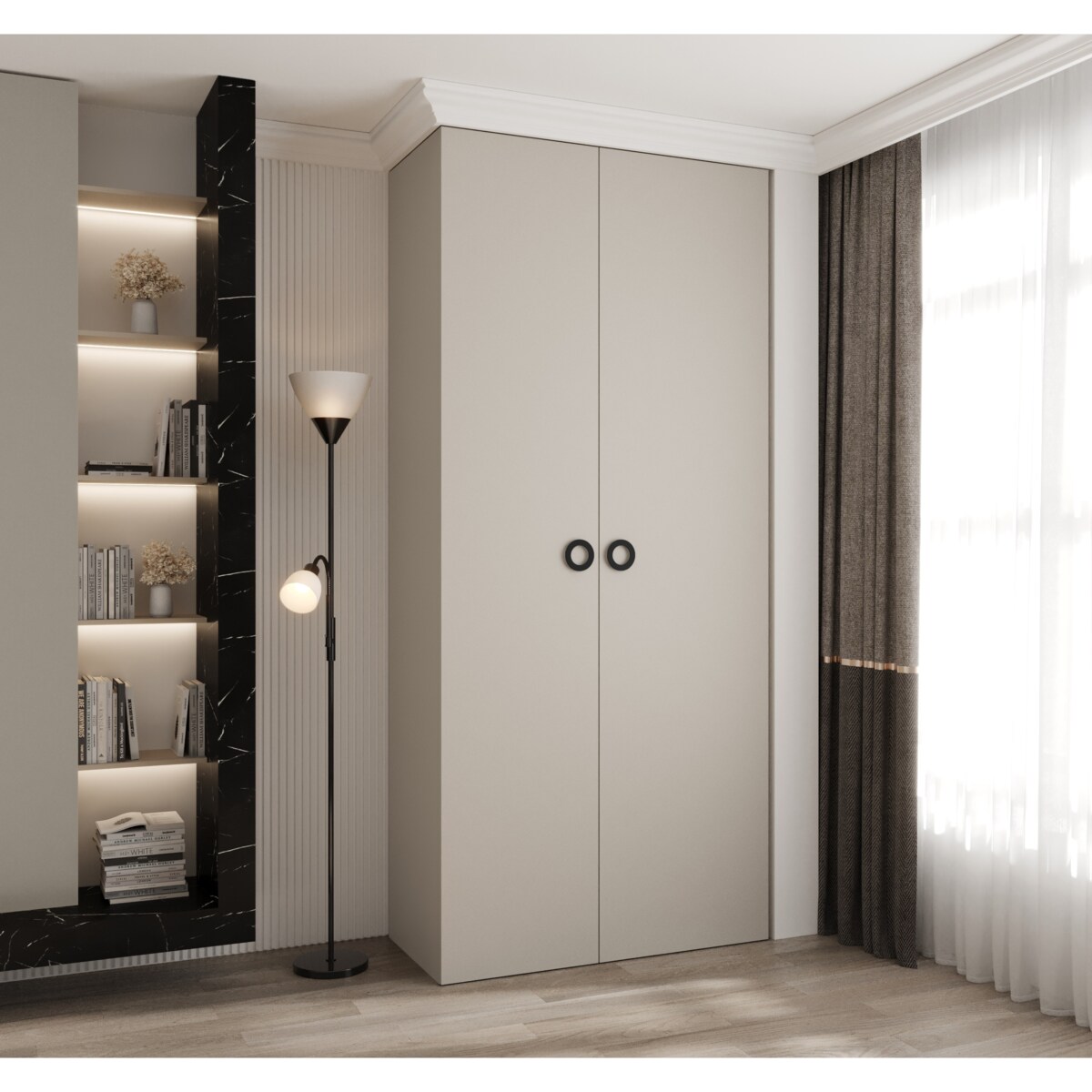 Szafa dwudrzwiowa Como 1 110 gł.40 kaszmir+czarny