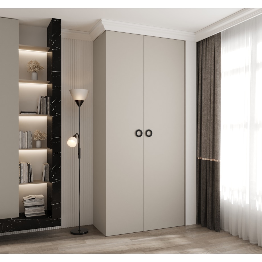 Szafa dwudrzwiowa Como 1 110 gł.40 kaszmir+czarny