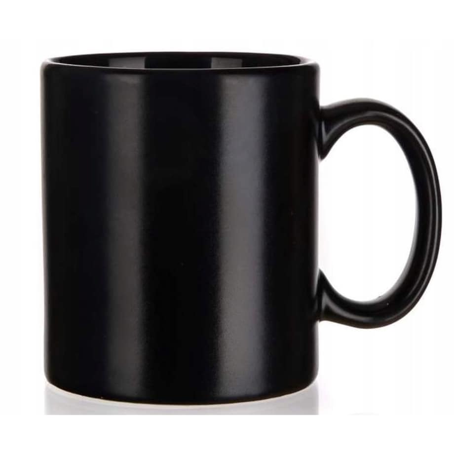 KUBEK BEZ NADRUKU czarny 350 ml matowy na kawę herbatę do pracy domu