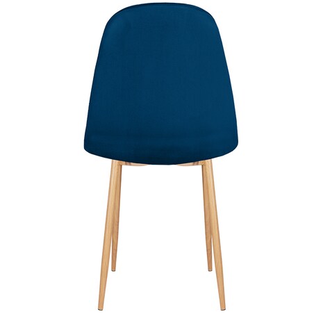 Krzesło tapicerowane do salonu jadalni welurowe granatowe pikowane