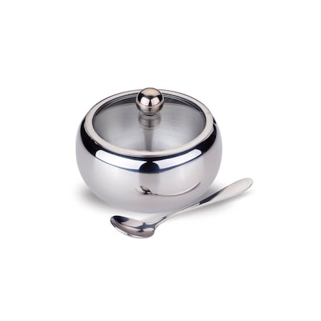 Cukiernica cukierniczka stalowa z łyżeczką na cukier duża 560ml MAESTRO