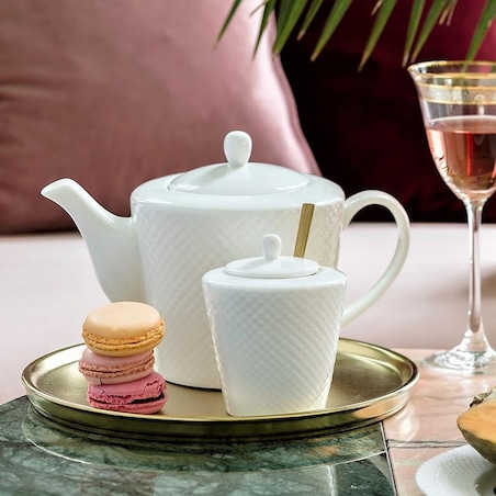 VILLA ITALIA Serwis kawowy porcelanowy na 6 osób BARI WHITE