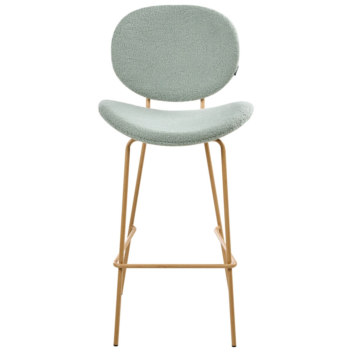 Zestaw 2 krzeseł barowych LUANA Boucle Jasnozielony