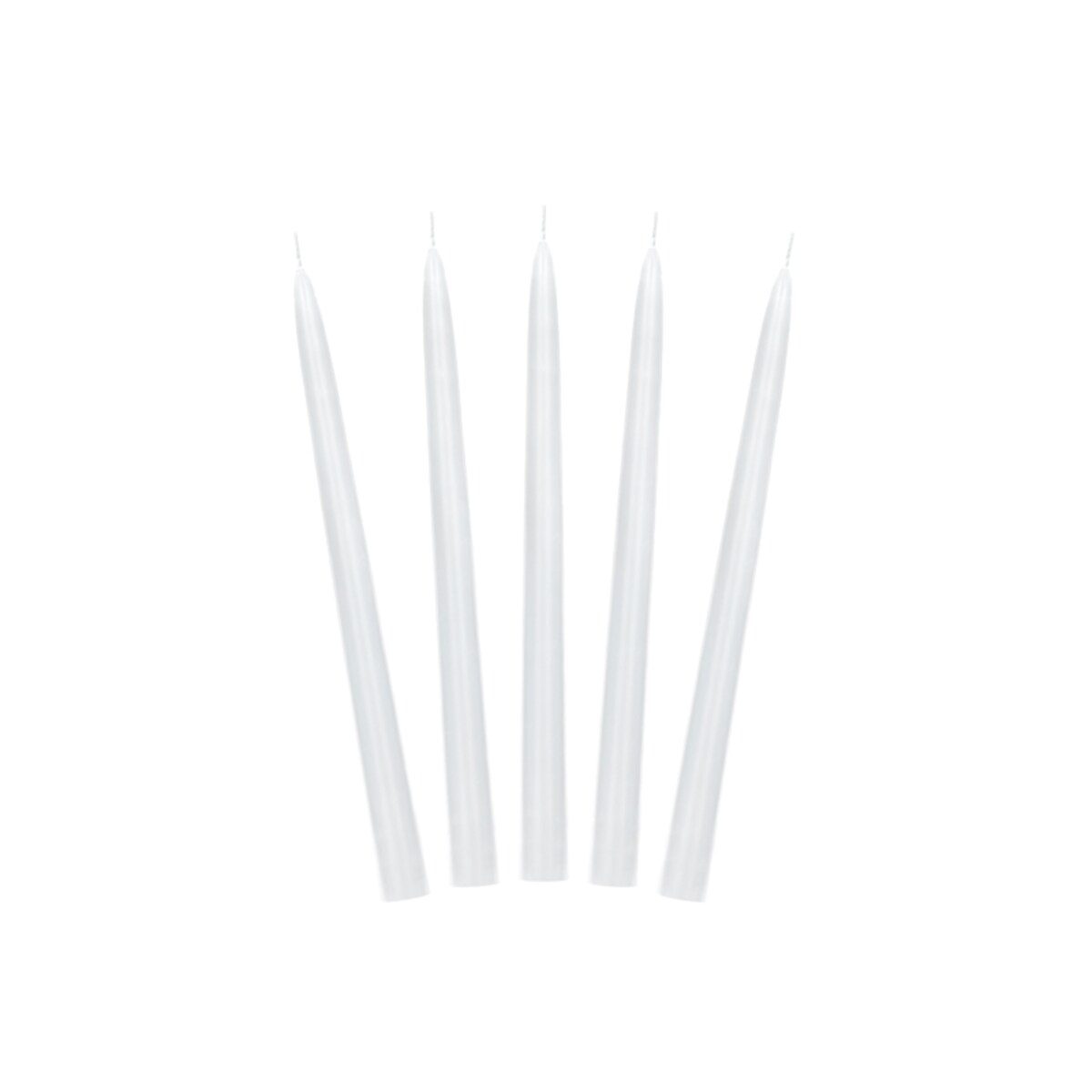 Świeca stożkowa matowa, biały, 24cm (1 op. / 10 szt.)