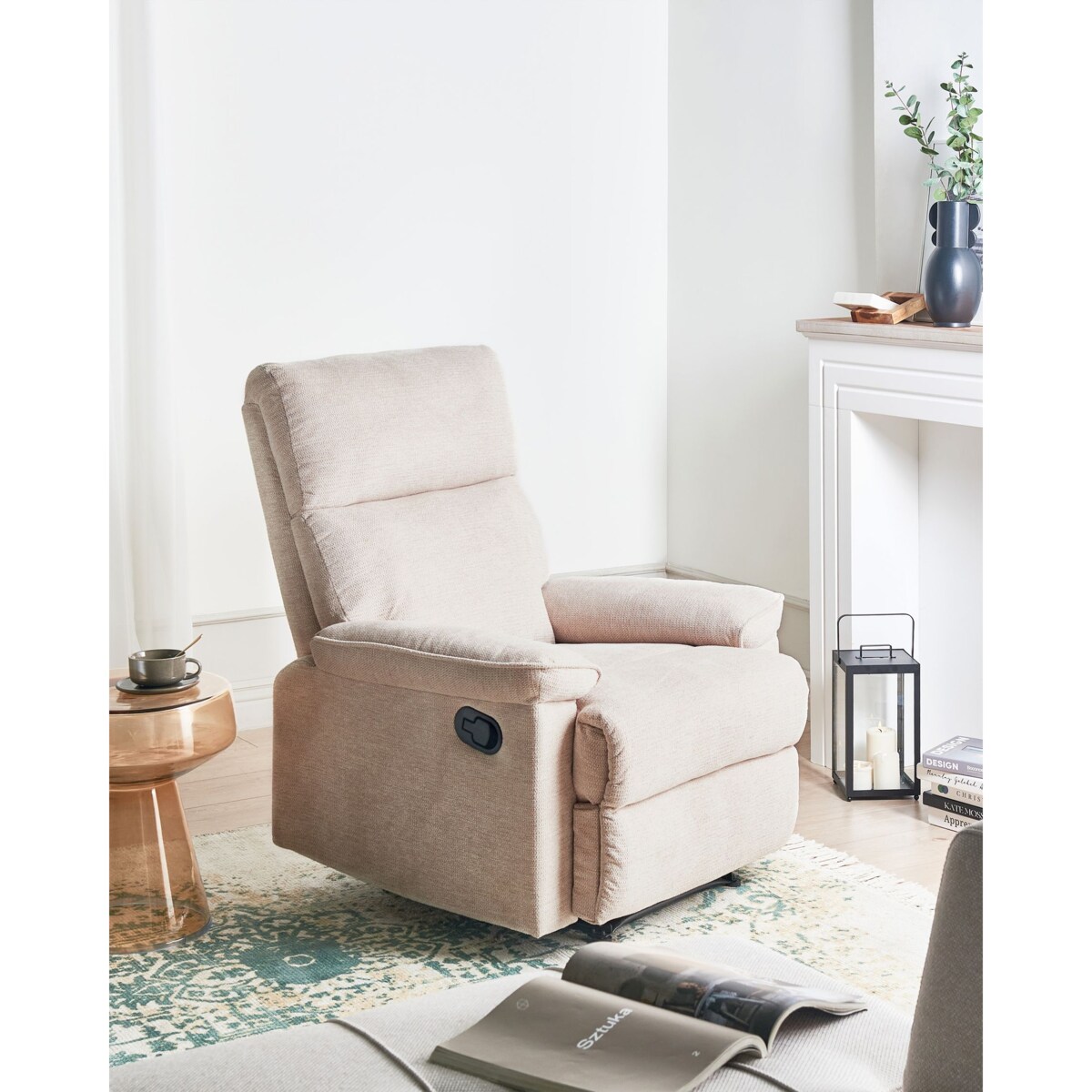Rozkładany fotel EVERTON Beżowy