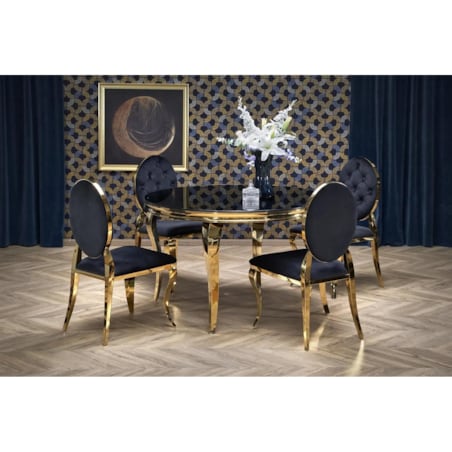 Krzesło tapicerowane K556 VELVET czarne/złote