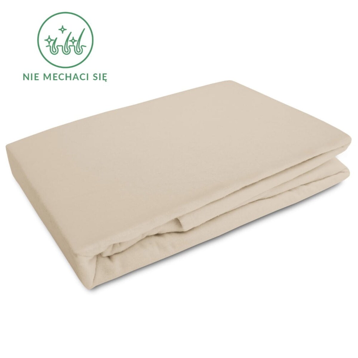 Prześcieradło flanela z gumką 160x200 kolor jasny beż