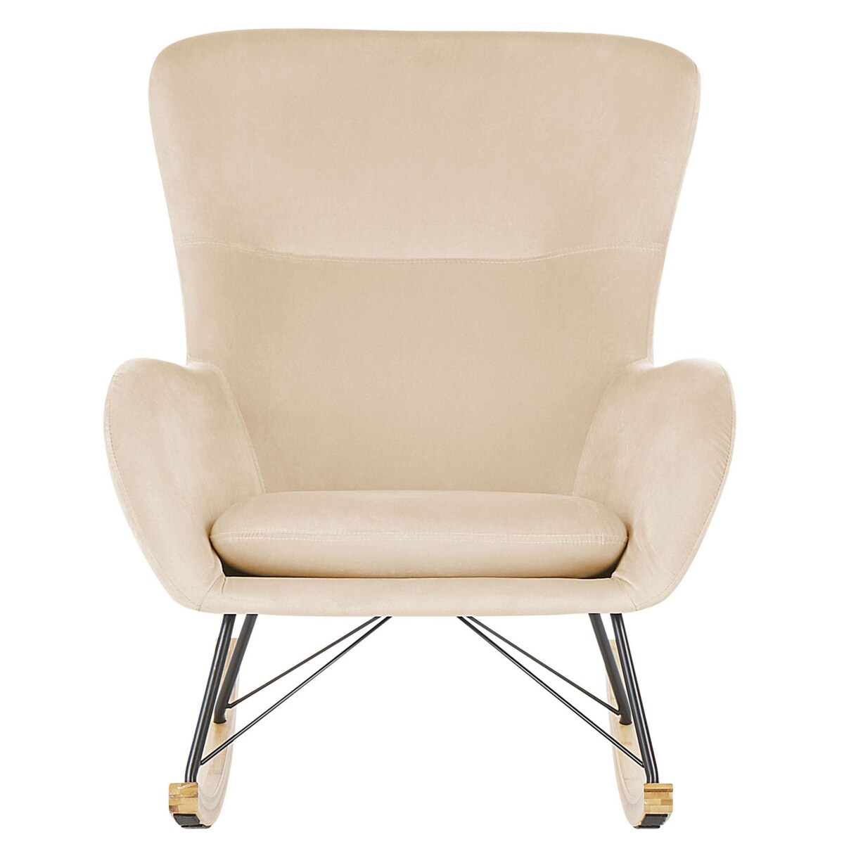 Fotel bujany welurowy beżowy ELLAN