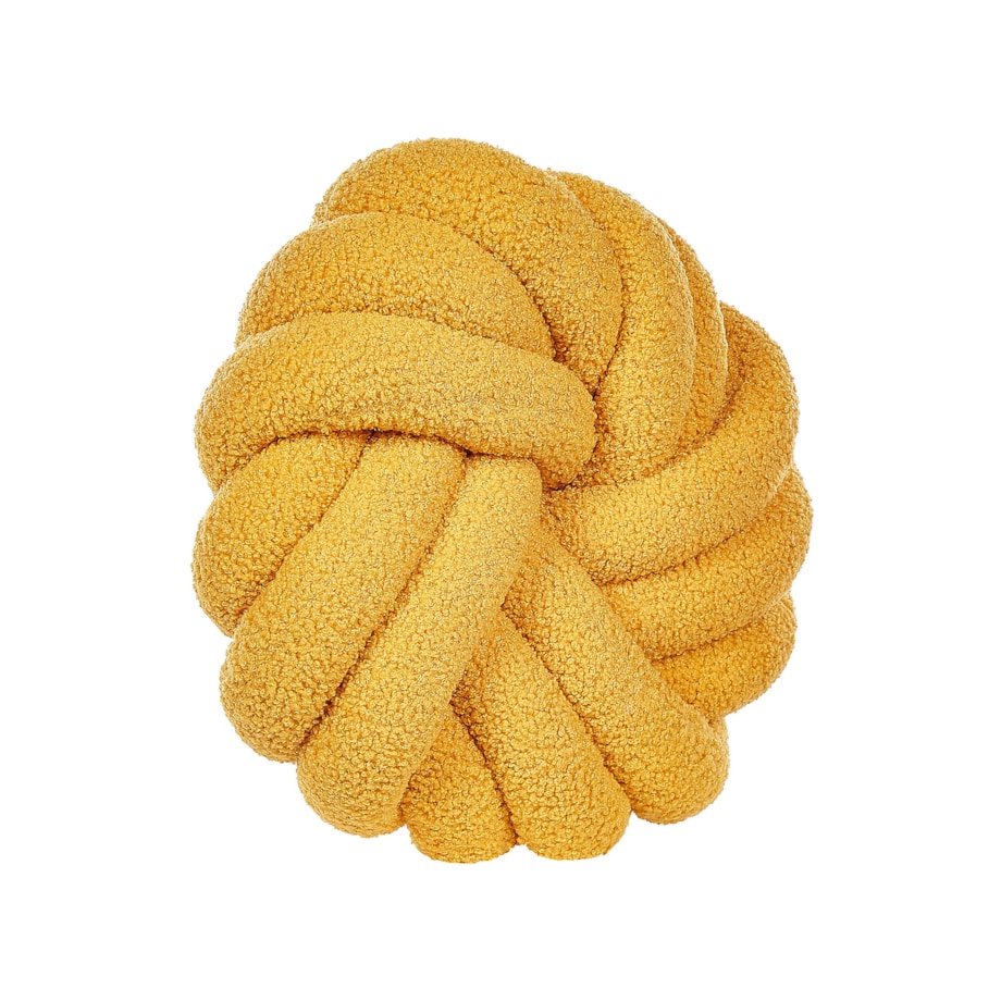 Poduszka dekoracyjna boucle supeł 31 x 31 cm żółta AKOLA