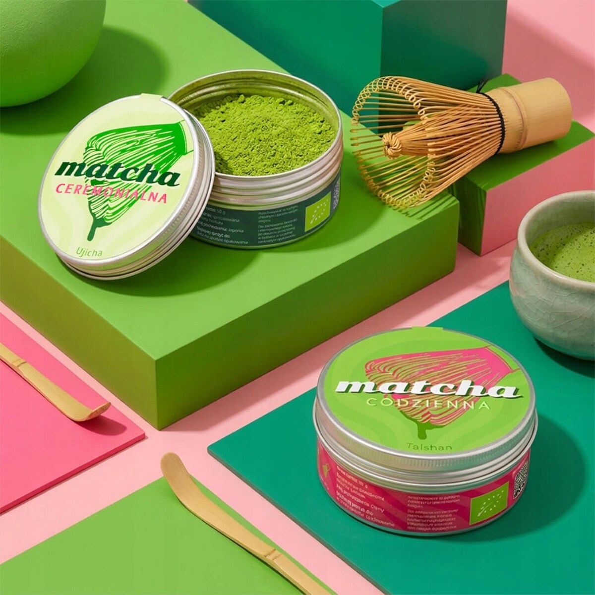 Matcha codzienna TAISHAN Chiny 50g PREMIUM sproszkowana zielona herbata idealna na prezent upominek dla kobiety faceta
