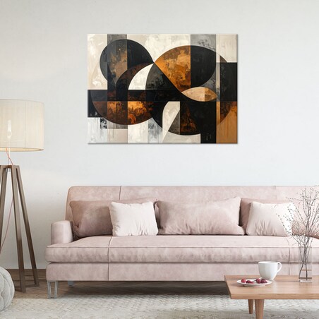 Obraz do salonu sypialni biura loftu, Geometryczne formy abstrakcja brązowy