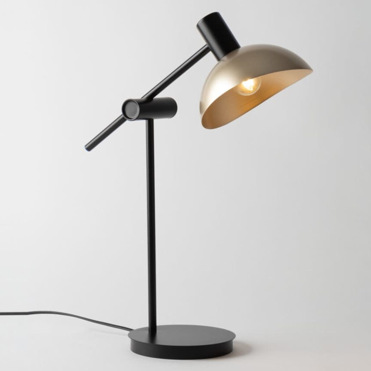 Lampka nocna z kloszem Artis 50357 Sigma z włącznikiem czarna złota