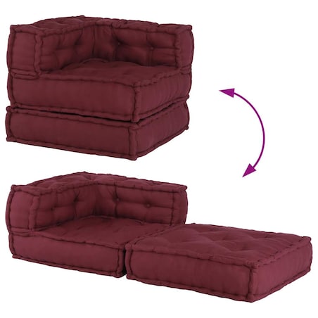 vidaXL Modułowa sofa, bordowy, 70x70x54, materiał