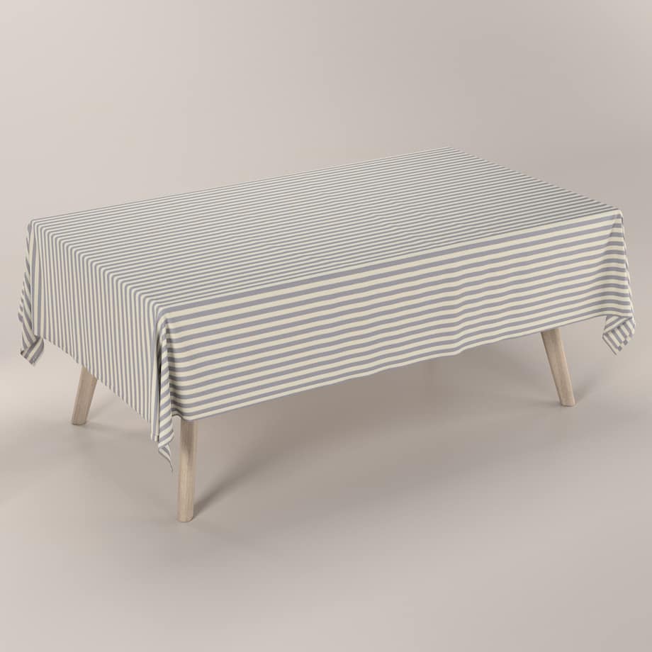 Obrus prostokątny 100 x 100 cm granatowo-białe pasy (1,5cm)