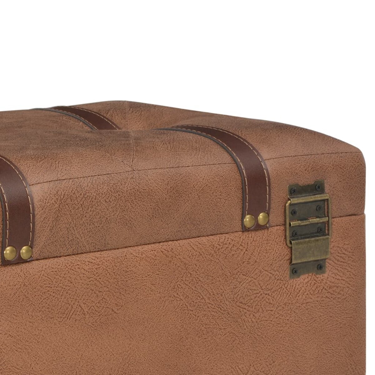 vidaXL Stołek ze schowkiem, 40 cm, brązowy, sztuczna skóra