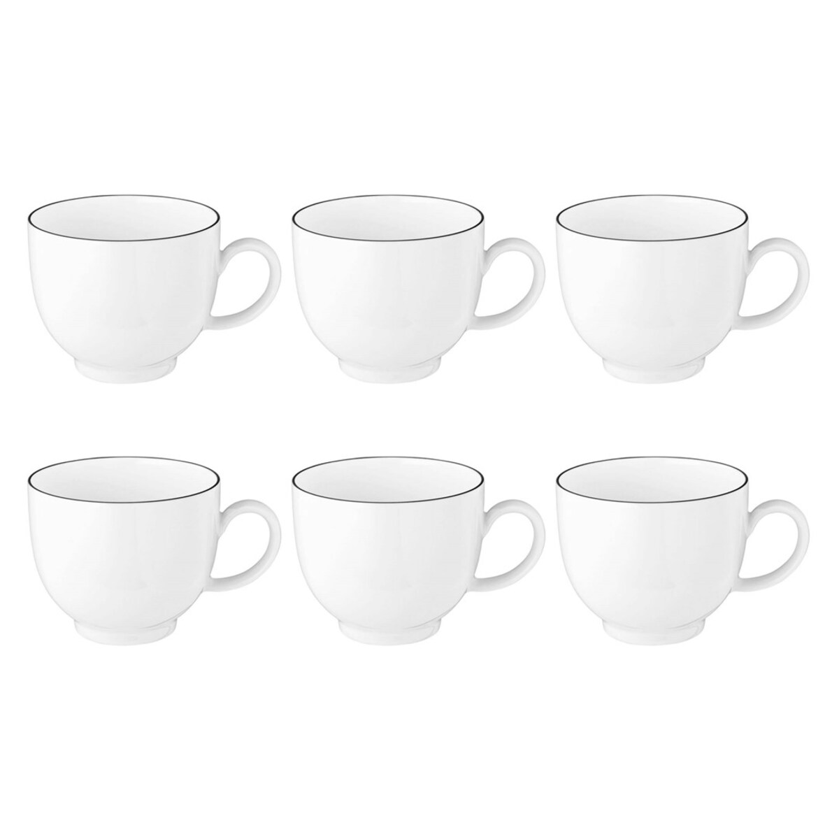 SELTMANN LIDO BLACK LINE Zestaw 6 filiżanek do kawy 200 ml