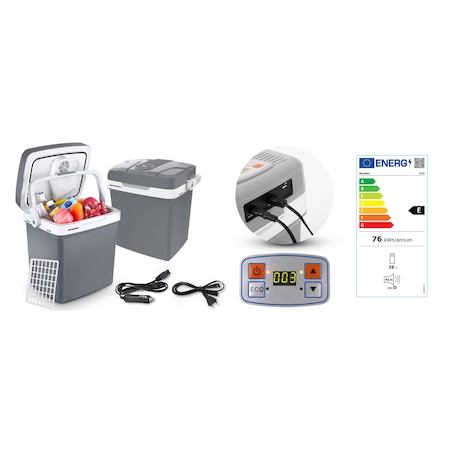 Lodówka turystyczna samochodowa Berdsen Icemax 26L szara 12V i 230V USB
