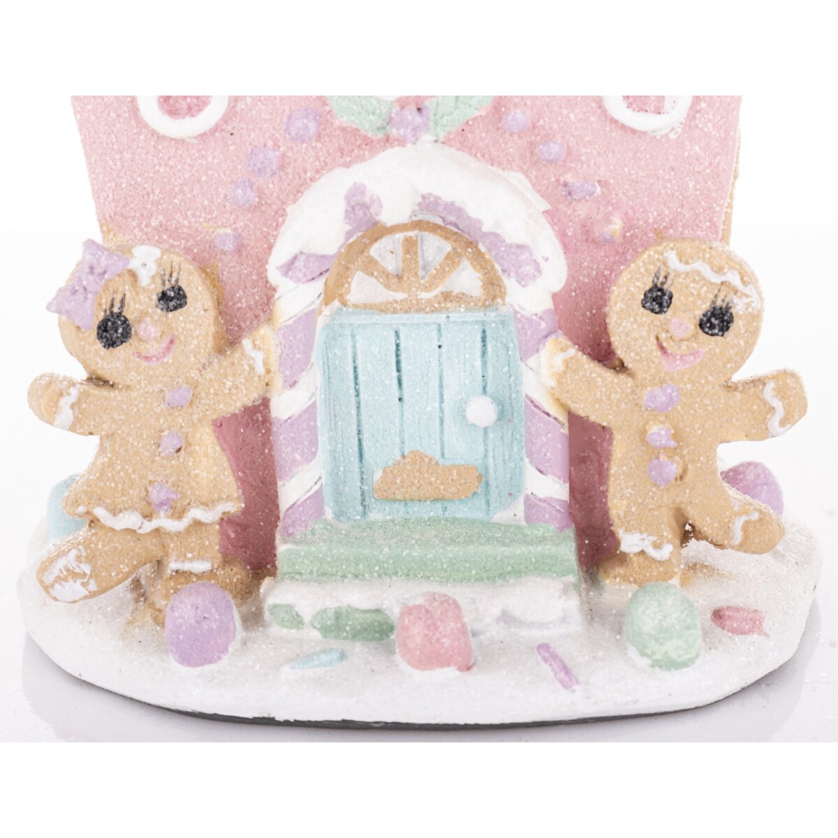 Domek ciasteczkowy LED 19x13x11 cm BISCOTTO różowy