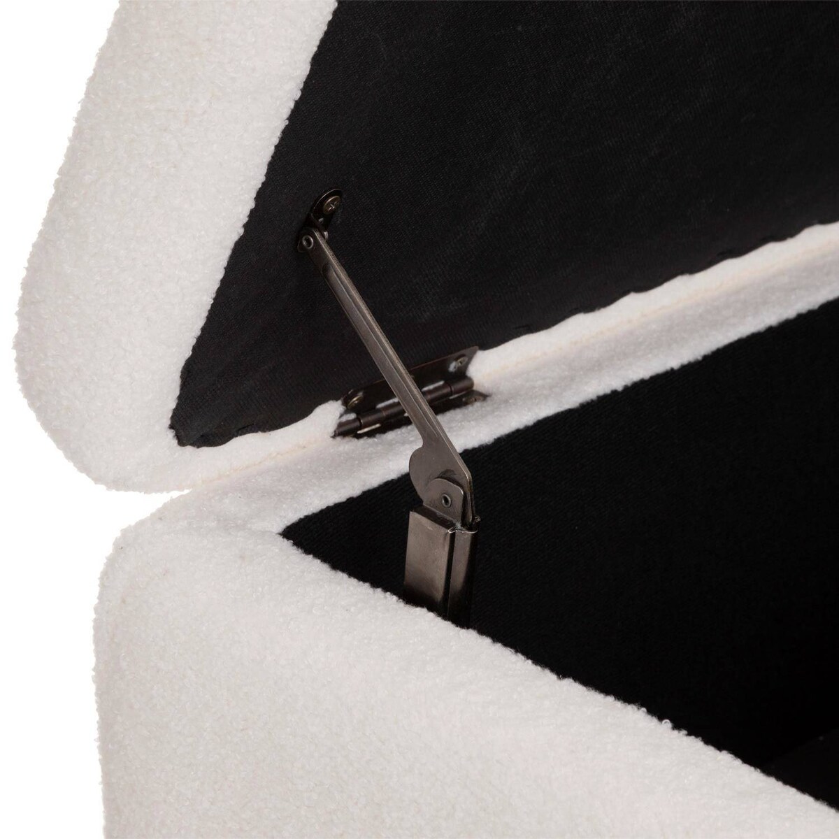 Pufa ze schowkiem, tapicerowana z efektem boucle, 100 x 40 x 48,5 cm