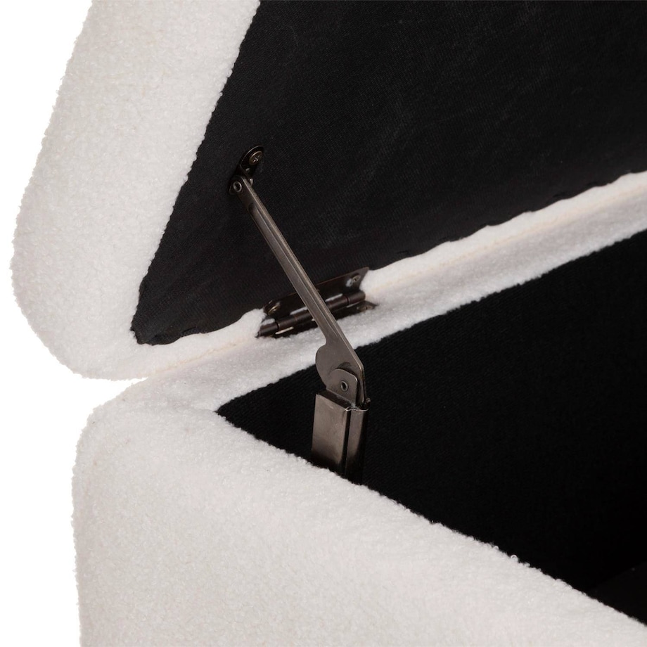 Pufa ze schowkiem, tapicerowana z efektem boucle, 100 x 40 x 48,5 cm