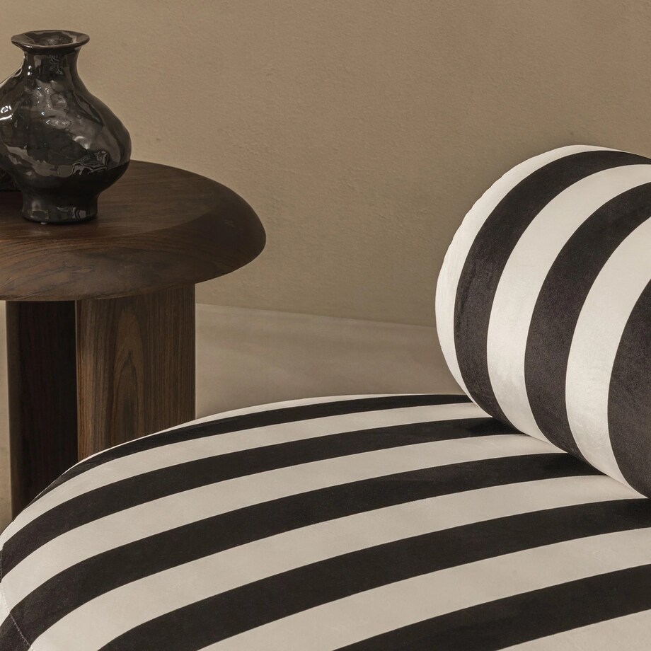 Fotel obrotowy 70x88x88 cm ORVIETTA biało-czarne pasy