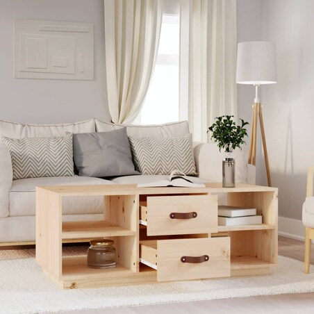 vidaXL Stolik kawowy, 100x50x41 cm, lite drewno sosnowe