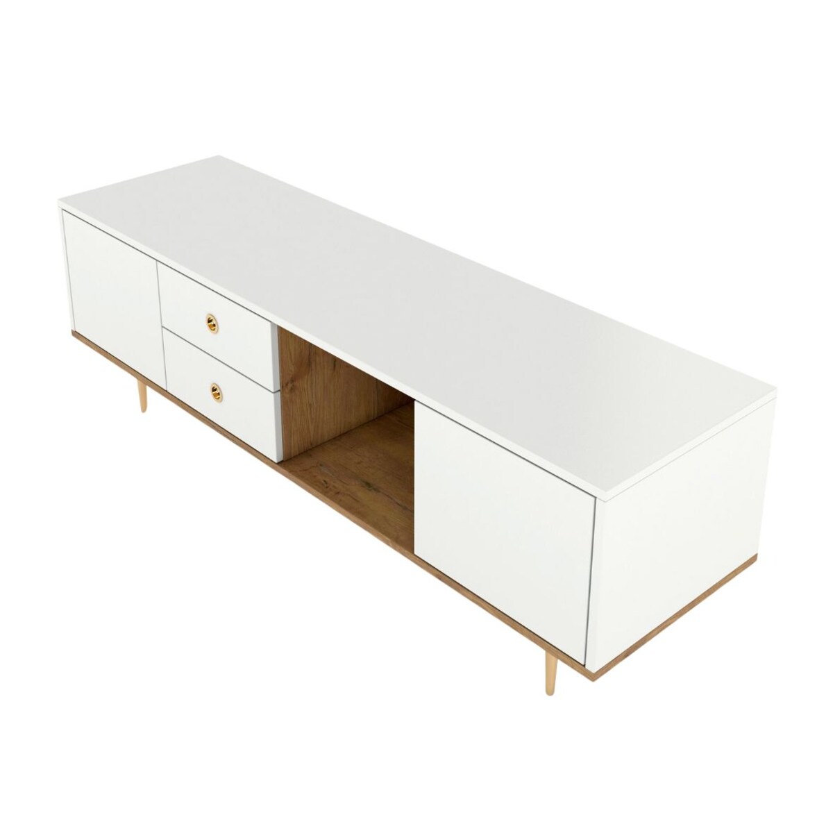 Biała nowoczesna szafka RTV Skandica HARMONI