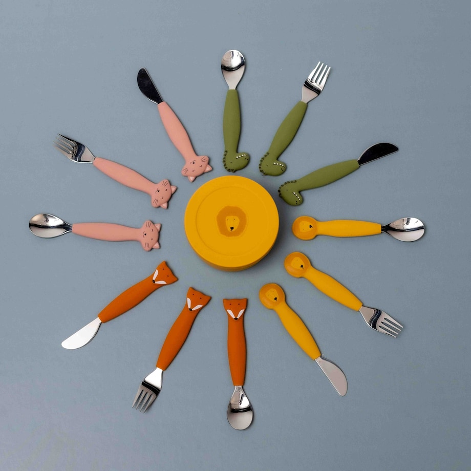 Silikonowy Zestaw Sztućców 3 szt. - Lis Trixie Baby