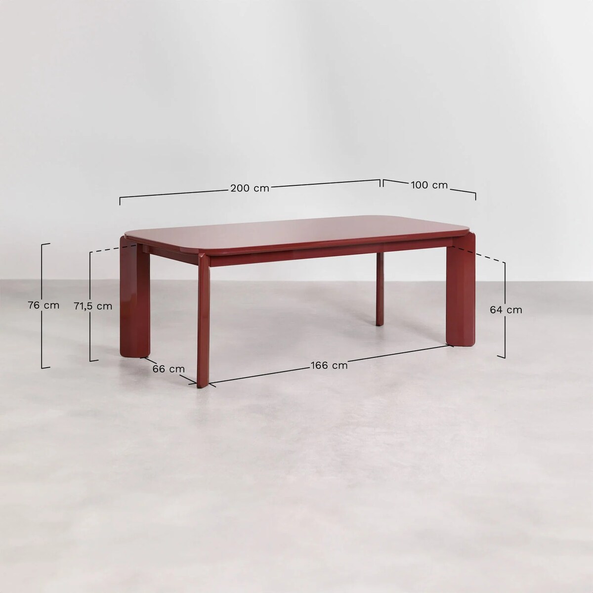 Prostokątny stół jadalniany 200x100 cm z MDF Genewa glossy kremowy