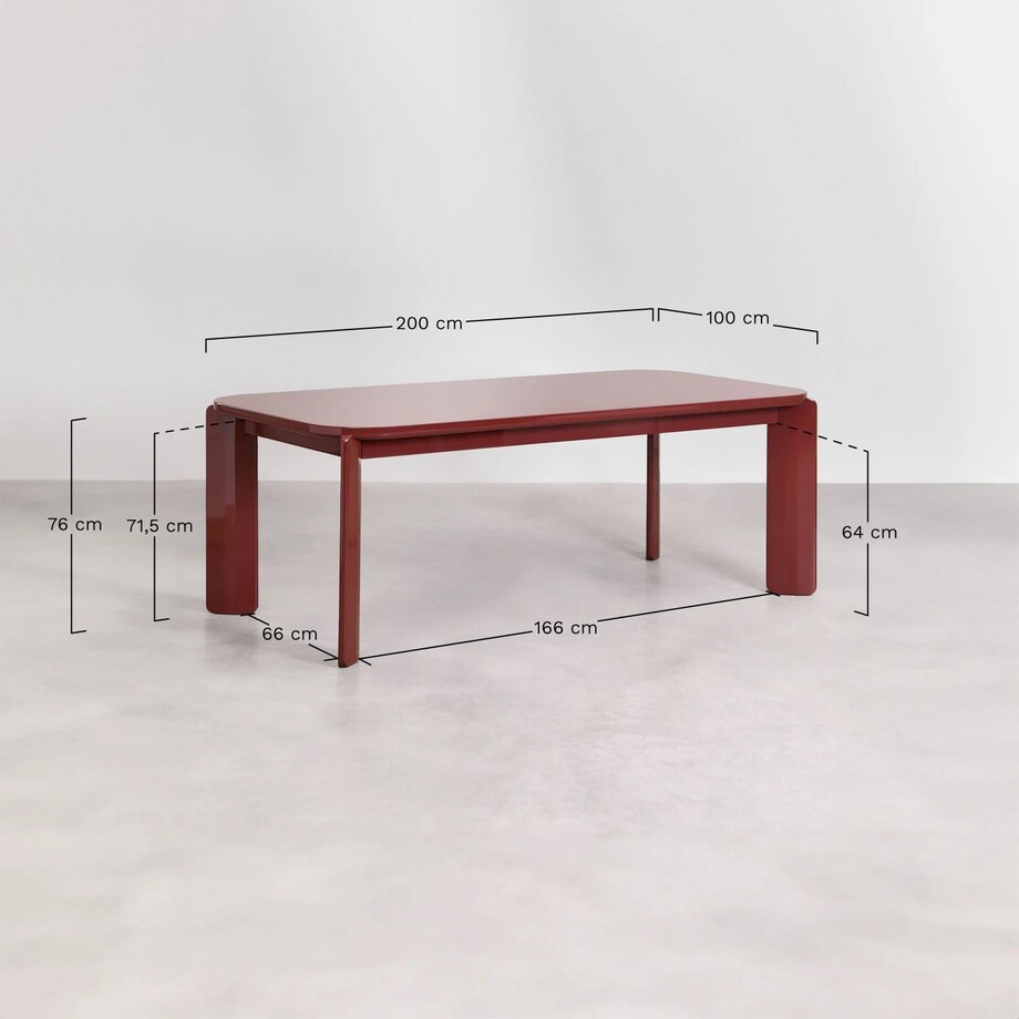 Prostokątny stół jadalniany 200x100 cm z MDF Genewa glossy kremowy