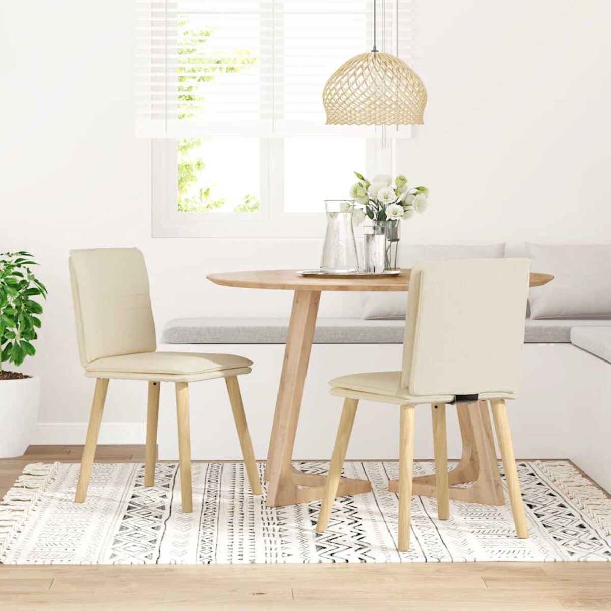 vidaXL Krzesła stołowe, 2 szt., lniane