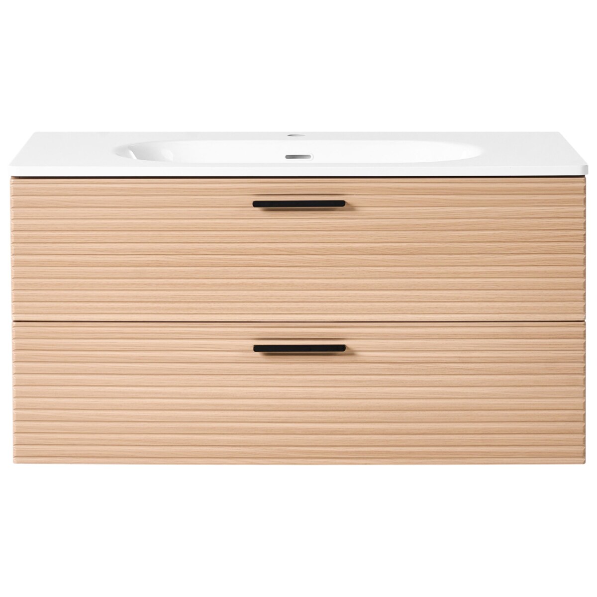 Szafka łazienkowa wisząca z umywalką ARAPA 100 cm Jasnobrązowy