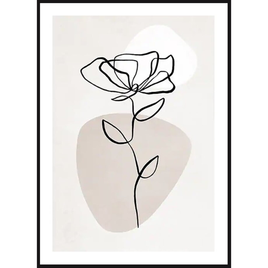 Poster Story, Plakat, Obraz - Róża w Konturach, wymiary 21 x 30 cm