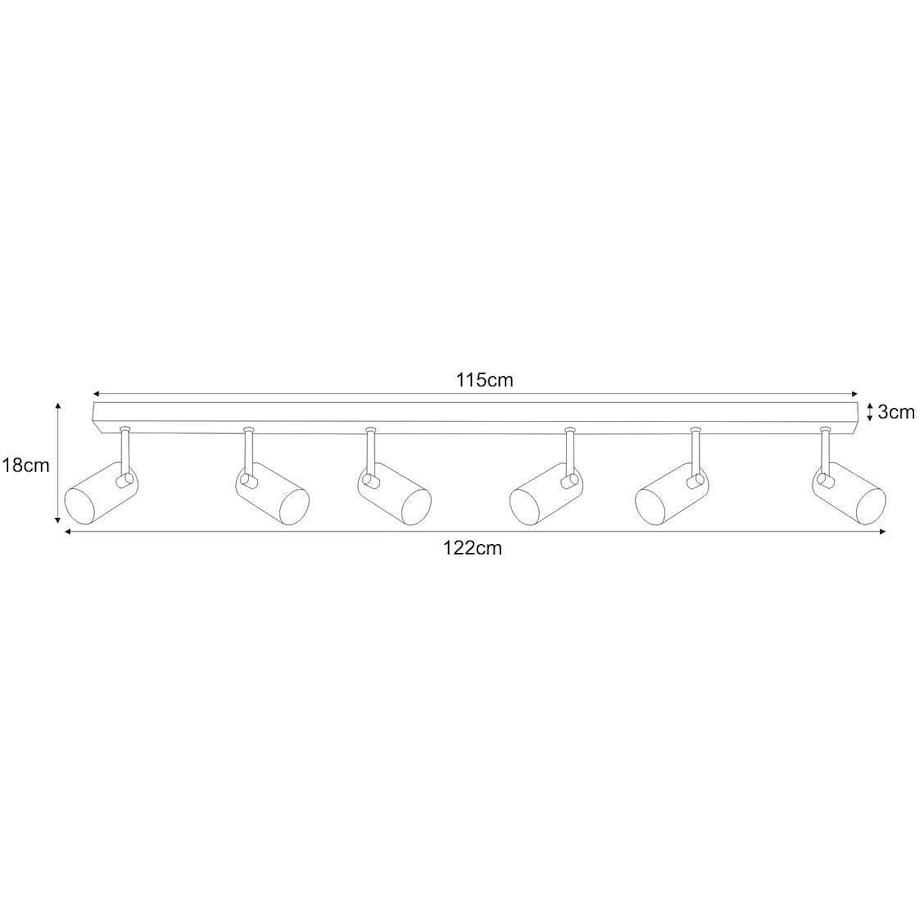 Loftowa LAMPA sufitowa K-4838 Kaja metalowa OPRAWA regulowany plafon reflektorki na listwie czarne złote
