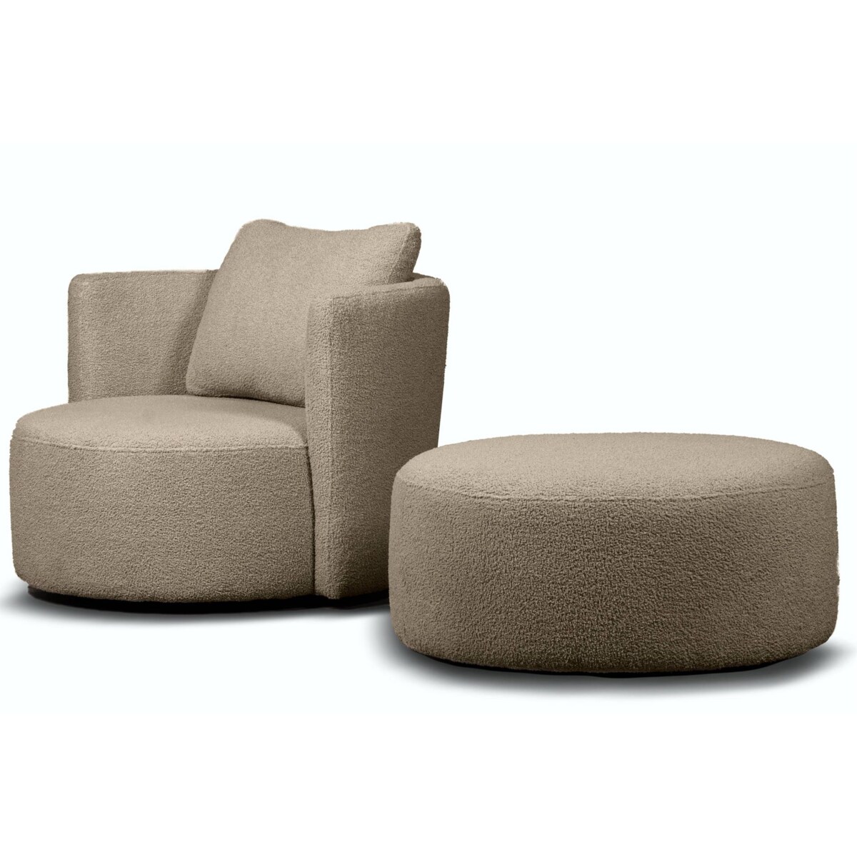 KONSIMO RAGGI Fotel obrotowy baranek ciemnobeżowy