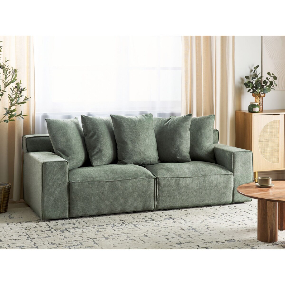 Sofa VISKAN Szenil Ciemnozielony dla 3 osób