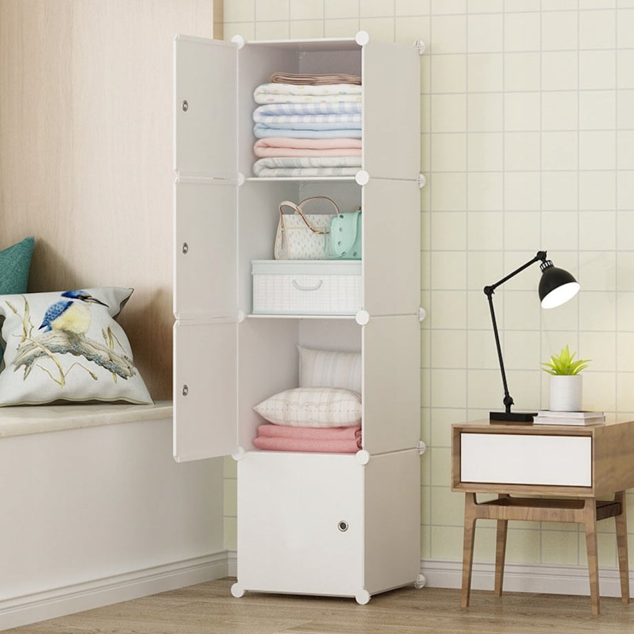 Szafa Modułowa Garderoba Ubraniowa Biała Regał Słupek Półki Pojemna