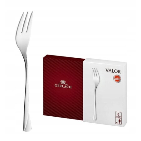 Widelczyki do Ciasta Tortu Gerlach Valor Połysk Stal Nierdzewna 6 Elementów