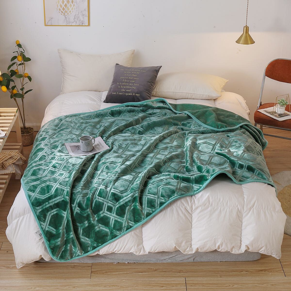 Gruby Butelkowy Koc Akrylowy 160 x 200 Vito Ciepły miękki Kocyk Pled Narzuta