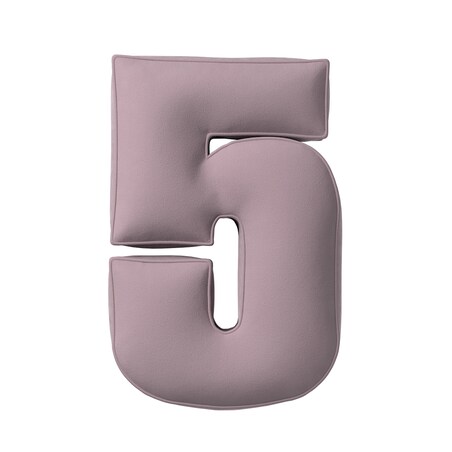 Poduszka Cyferka 5, zgaszony róż, 25 x 40 cm, Posh Velvet