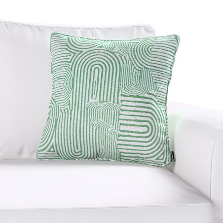 Poszewka Gabi na poduszkę 60x60 miętowe łuki na kremowym tle